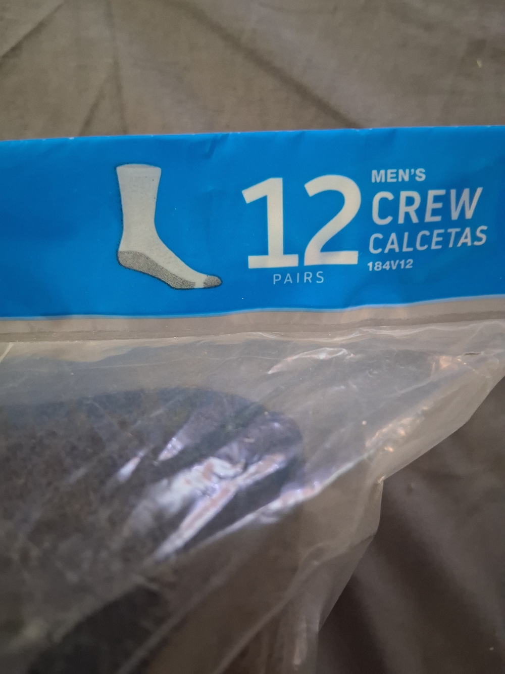 Hanes Men's Cushion Crew Socks - Black (12-Pack) - Picture 3 of 4